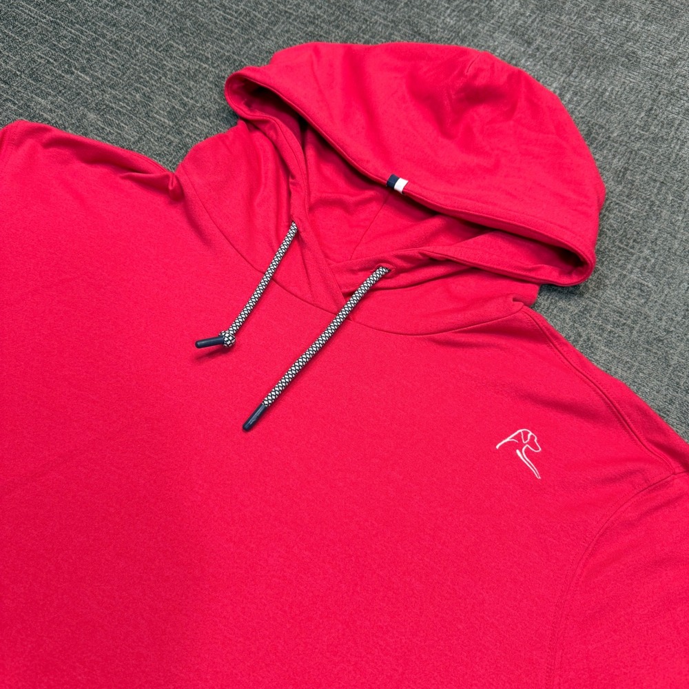 Rhoback Hesi Hoodie Mens XL Red Performance Pullover Stretch Long Sleeve Golf